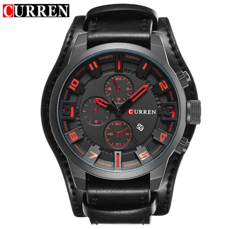 CURREN Men Military Sport Quartz Watches Mens Brand Luxury Leather Waterproof Male Wristwatch Relogio Masculino Dropshipping