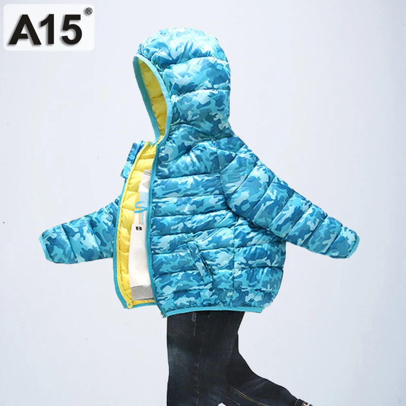 

Children Hooded Camouflage Jacket For Girls Winter Kids Coat 2018 Autumn Ultra Light Down Jacket For Boy Cotton Parka Age 4 6 8