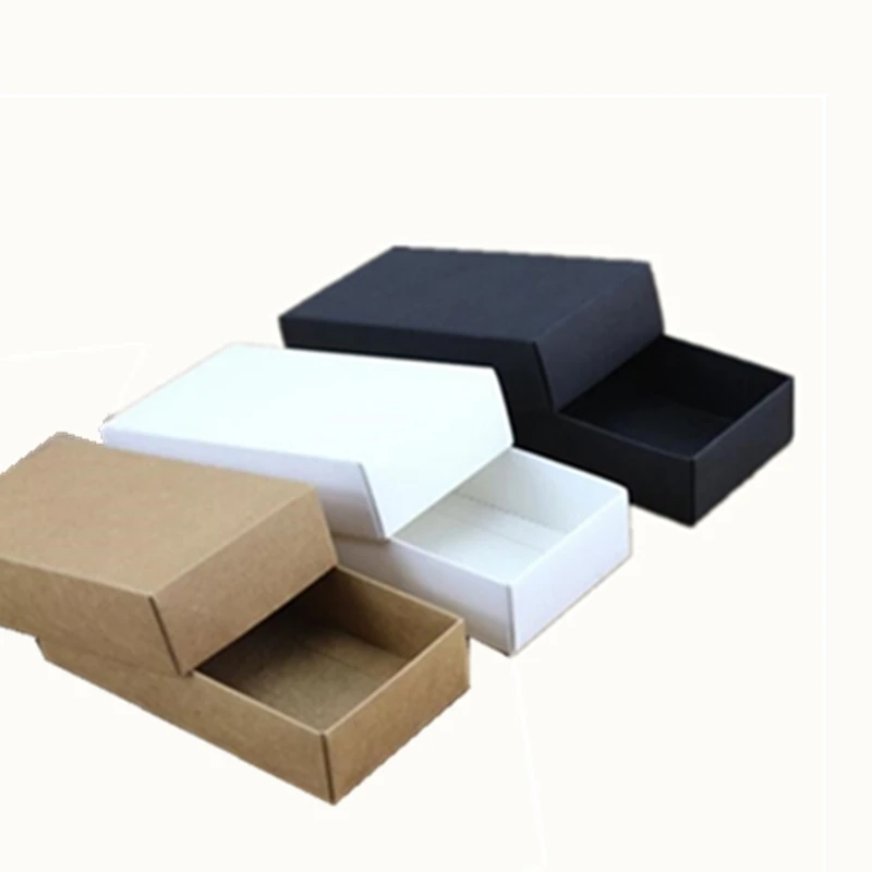 Boîte à carton de boîte à tubes en papier 20pcs noir kraft papier carton carrelier cylindre rond botte-bouteille emballage boîte cadeau boîte de carton Color : Black , Gift Box Size : 3.5x20.7cm 
