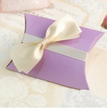 

9*6.5*2.5cm pillow shape paper box candy box wedding Holidays Christmas giftbox, Student small gifts bag 100pcs Free shipping