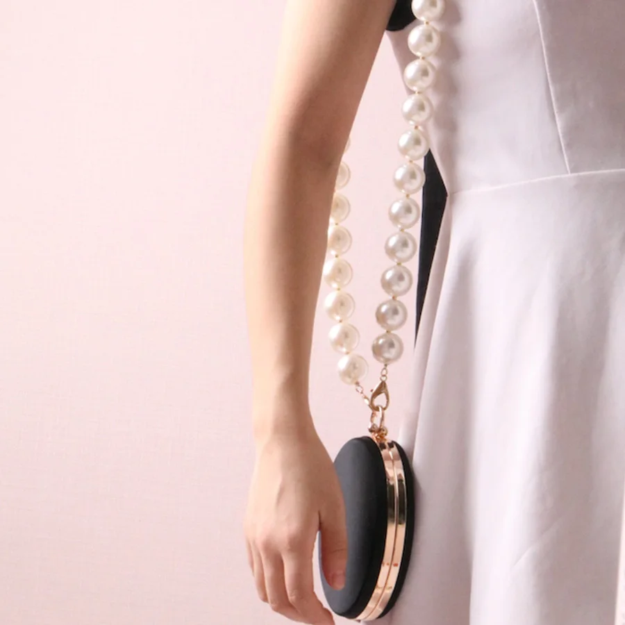 Kaufen Luxus Perle Ketten schulter gurt Perlen Strap Schulter Gürtel Handtasche DIY Ersatz Mode kette schulter gurt Zubehör