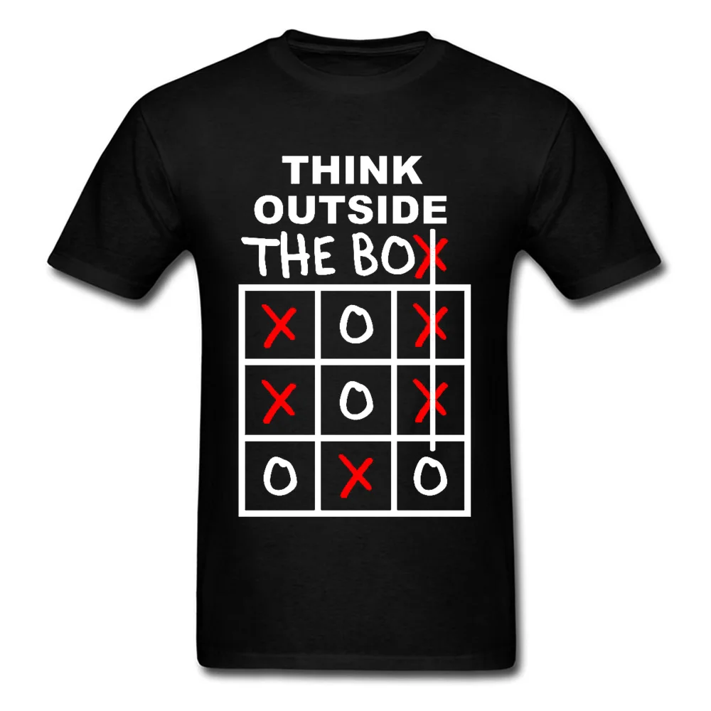 Think-Outside-The-Box-red 3D Printed Summer 100% Cotton Round Neck Mens Tops T Shirt Tops Tees New Arrival Short Sleeve T Shirts Think-Outside-The-Box-red black