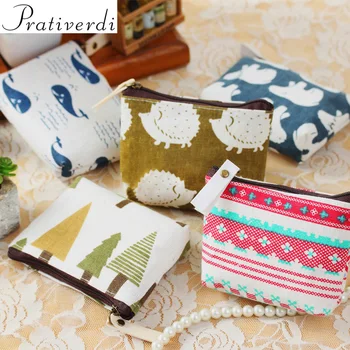 

prativerdi Portable Retro Durable Linen Case Mini Earphone Storage Bag Money Box For USB Charger Cable Coin Travel Organizer