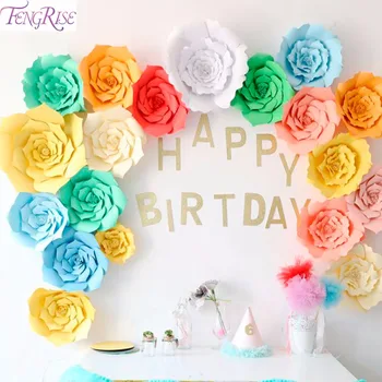 

FENGRISE 30cm 40cm Artificial Paper Flowers DIY Wedding Backdrop Wall Decor Wedding Event Party Decoration Valentines Day Gifts