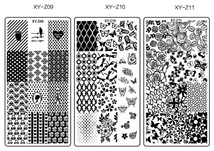 Новая пластина для ногтей XY-Z 32 ногтя шаблон для печати ногтей стальная пластина 6*12 пластины для штамповки ногтей геометрические кружева цветок мечта