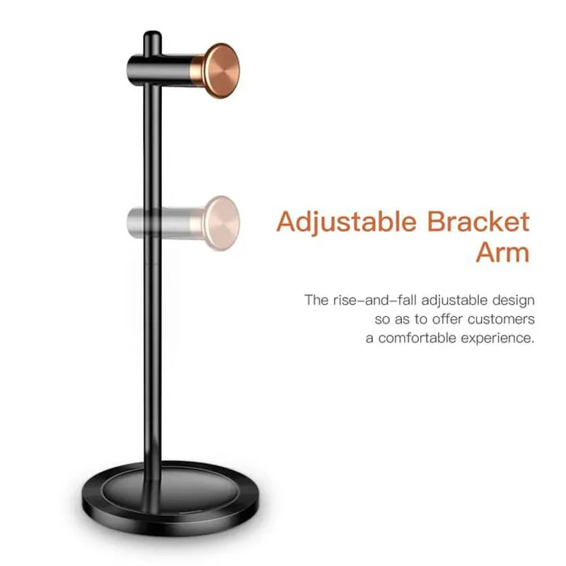 New Headphone Accessories Headphone Bracket Metal Earphone Hook Beautiful Adjustable Height Headphone Stand