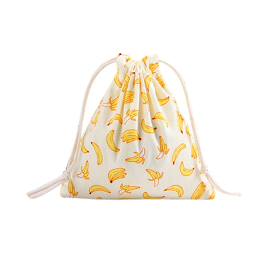 

Backpacks Bag Unisex Cartoon Printing Linen Drawstring Bags Travel Backpack Pocket Size Large Famous Brand #30