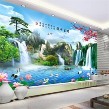 Beibehang 3d пользовательские фото обои настенные росписи наклейки дома и все на бамбуковом листе лотоса 3D ТВ стены Современные