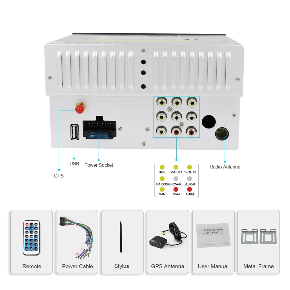 Perfect Eunavi Double 2 Din Car PC DVD player for universal with GPS Navigation MP3 Radio RDS Video country map Bluetooth Mp4 car sterto 20