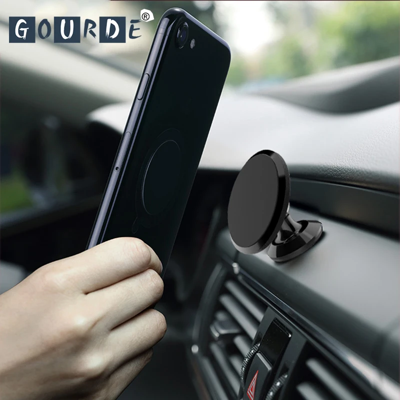 

Gourde Magnetic Mobile Phone Holder Universal Holder 360 Rotation holder for phone in car For iphone X 8 7 For Samsung S9 S8 Car