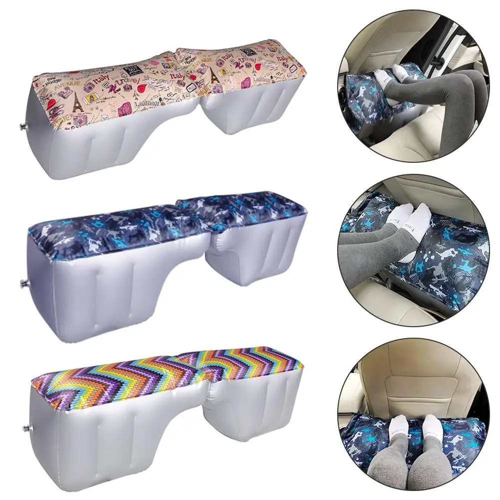 Автомобильный надувной матрас, надувная подушка на заднее сиденье, надувная подушка с принтом для кровати, подушка для автомобиля, путешествия, кемпинга, Надувное транспортное средство, прочный