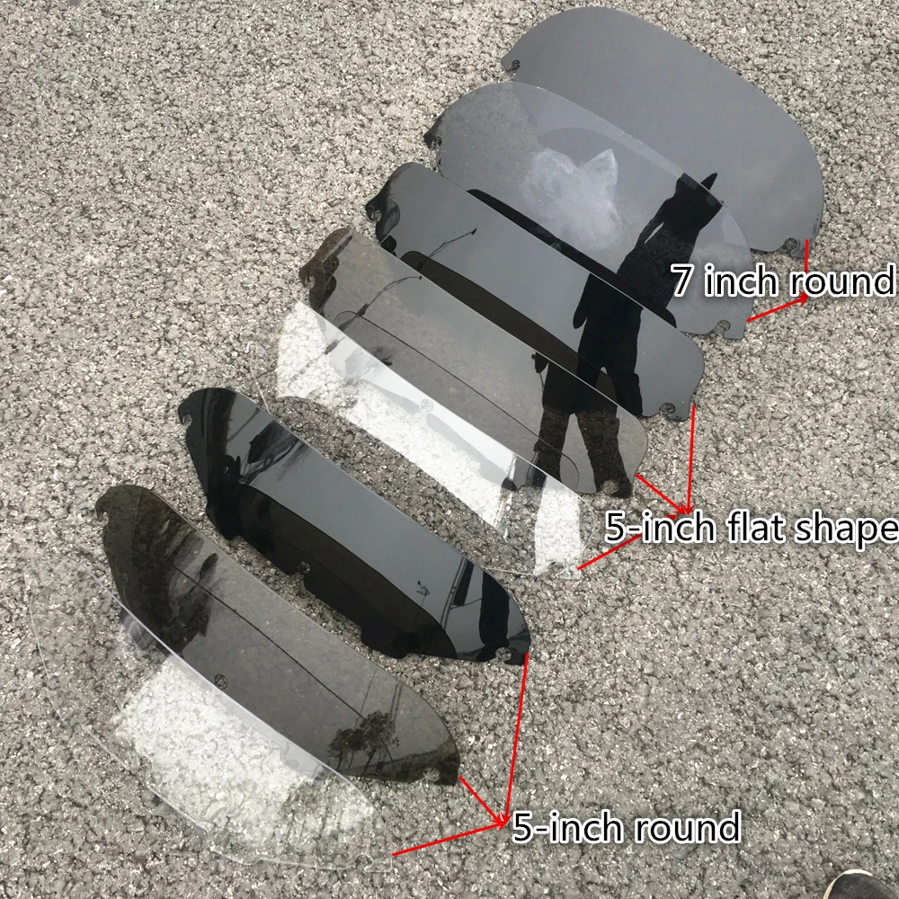 5&quot 7&quot Motorcycle Windshield Windscreen Wind Deflectors Fairing For Harley Electra Street Glide Touring FLHT FLHTC FLHX 96-13 |