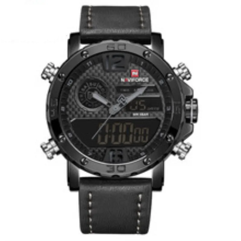

2018 Watches Mens Top Brand Luxury Military Army Leather Band Analog LED Quartz Male Clock New Men Digital Sport Watch NAVIFORCE