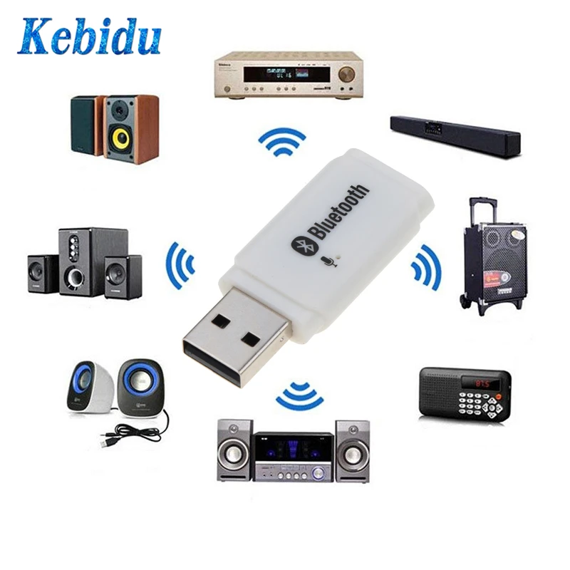 

kebidu Mini USB Wireless Adapter Bluetooth 5.0 Audio Stereo Receiver Car kit with microphone for compute Car player speaker New