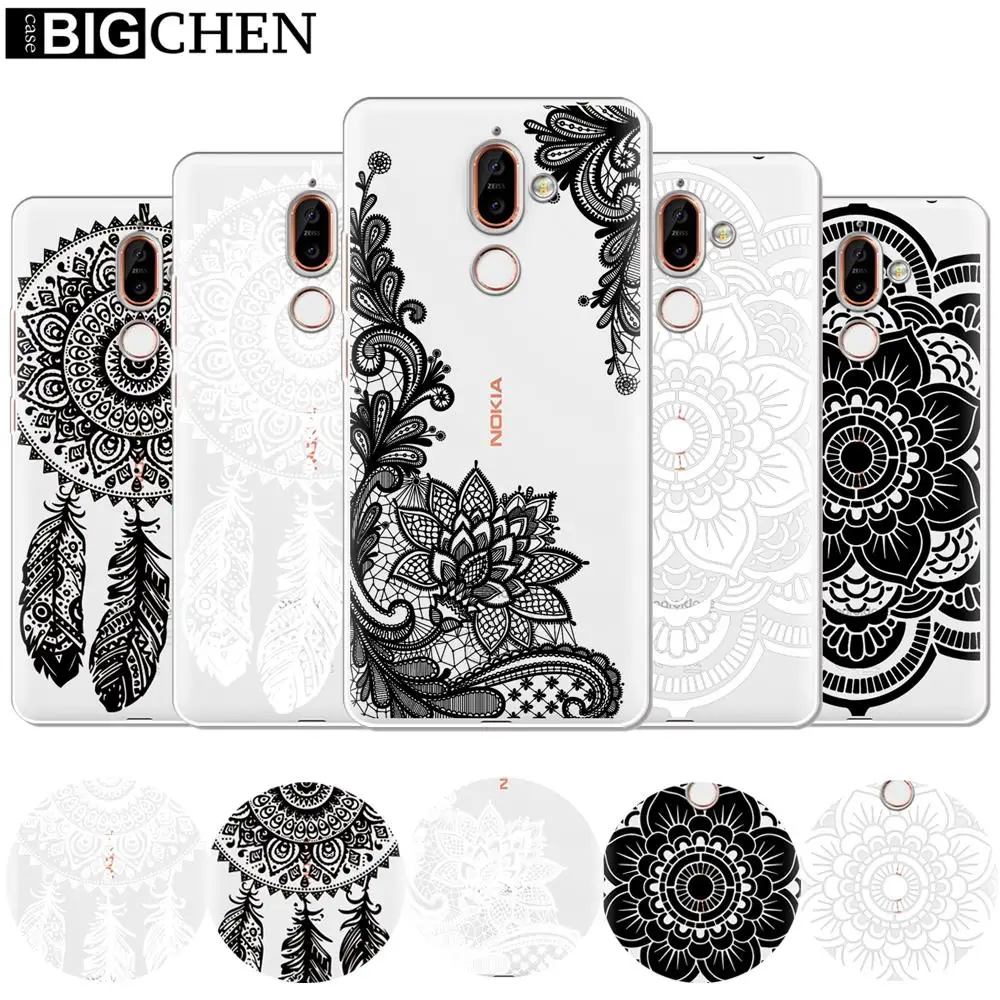 

Floral Lace Mandala Case For Nokia 3 2 1 5 8 7 Plus Cases Soft TPU Silicone Case For Nokia 6 2.1 3.1 5.1 6.1 7.1 Plus 2018 Cover