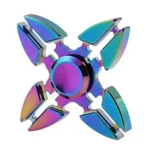 Спиннеры красочные 4 стрела Краб Спиннер для ADHD анти-стресс Спиннер EDC игрушка из цинкового сплава, цинковый сплав, ручная вертушка
