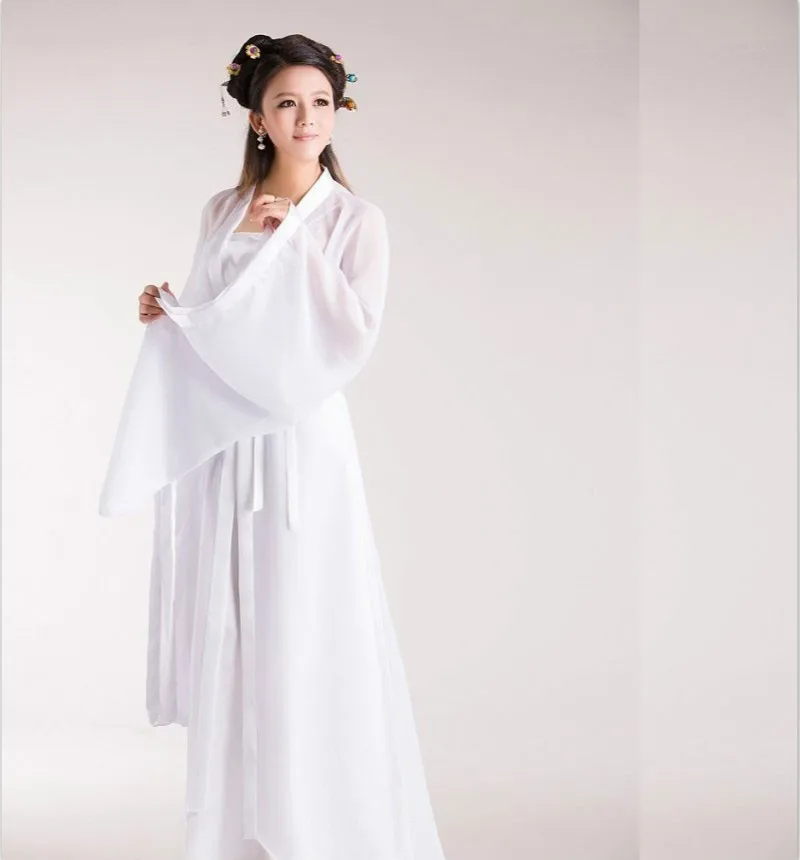 Высокое качество Классический hanfu костюм Китайский народный танец белый/красный/розовый костюмы для фильмов