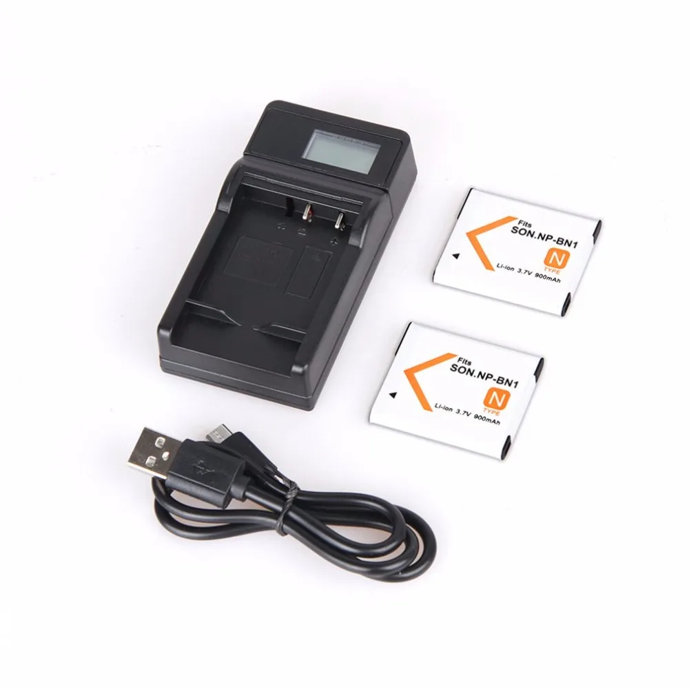 

2X Li-ion Batteries NP BN1 NP-BN1 NPBN1 and USB LCD Camera Charger For Sony DSC WX100 WX9 WX50 WX7 W510 W320 W310 W330