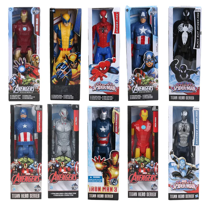 

12" 30CM Super Hero the avengers thor spider man iron man captain america ultron Wolverin PVC Action Figure Toys