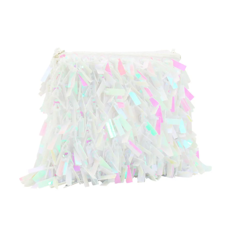 Модная женская сумка Твердые блесток коктейльное вечерние сумка для банкета небольшие сумки для женщин цепи телефона вечерняя сумочка# DA - Цвет: White