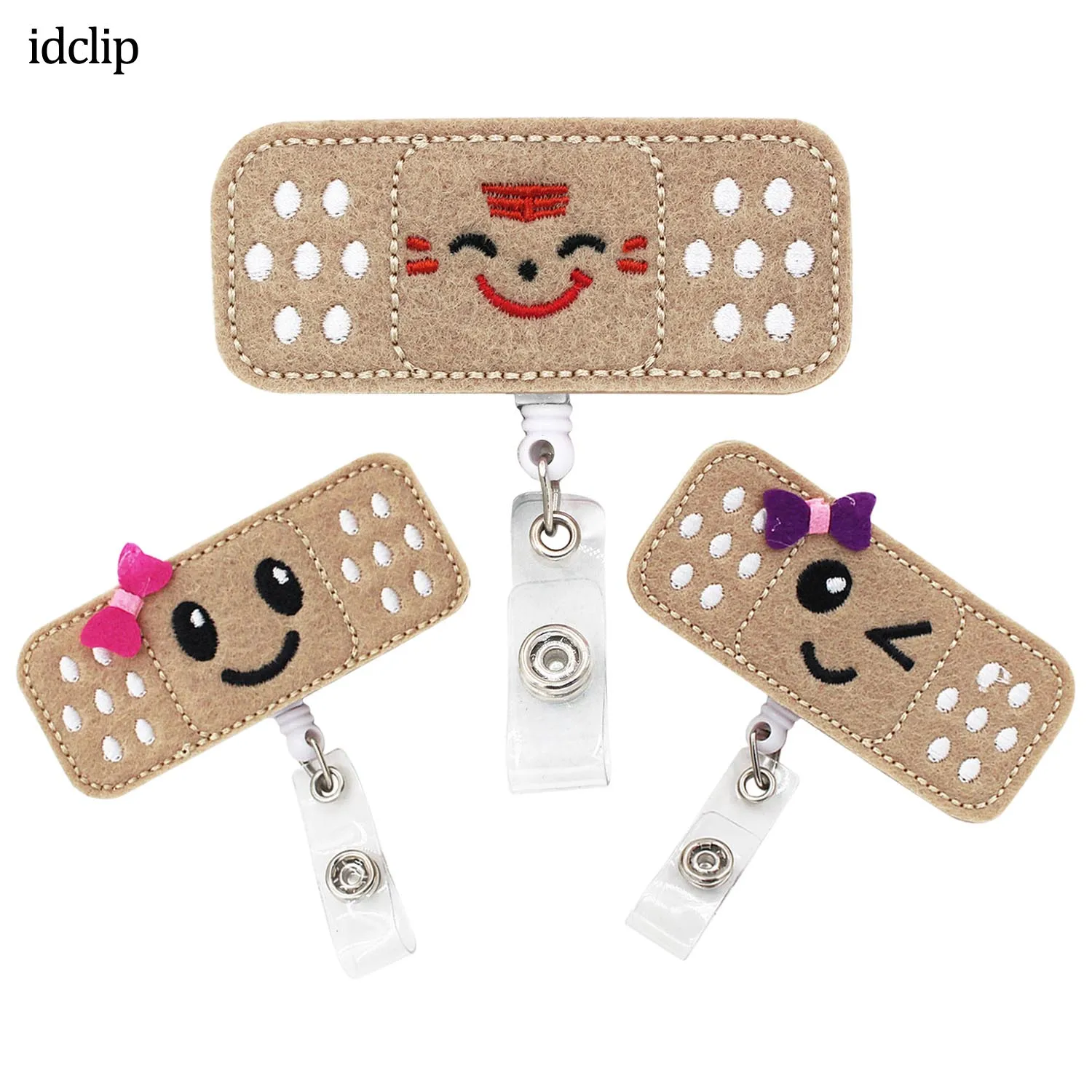 

idclip Smile Face Nurses Badge Reel Badge Holder clip Retractable ID Badge Holder with Alligator Clip