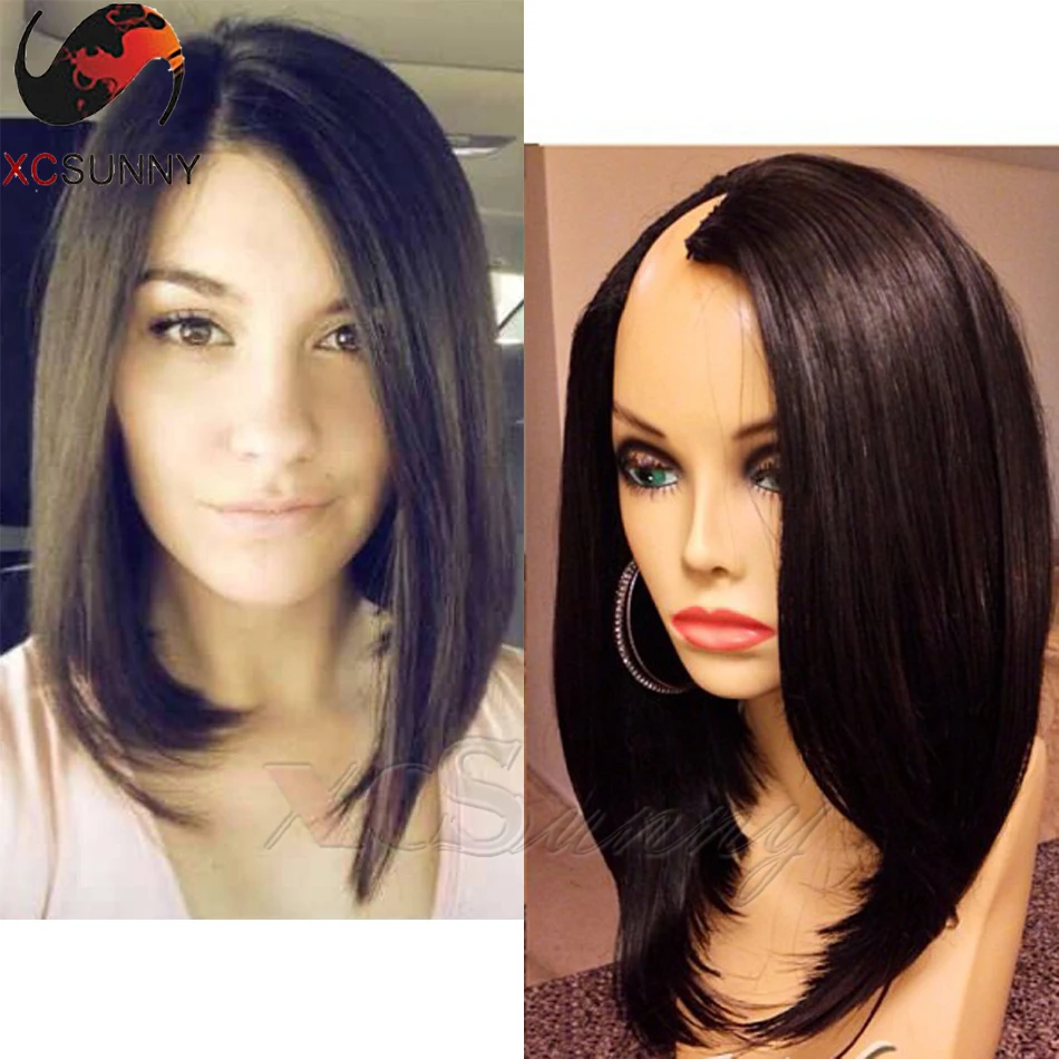 

Top Quality Unprocessed Virgin Brazilian Human Hair Upart Wigs Short Bob Glueless U Part Human Hair Wigs Middle/ Side Part