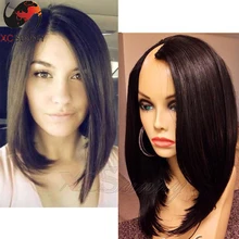 Top Quality Unprocessed Virgin Brazilian Human Hair Upart Wigs Short Bob Glueless U Part Human Hair Wigs Middle/ Side Part