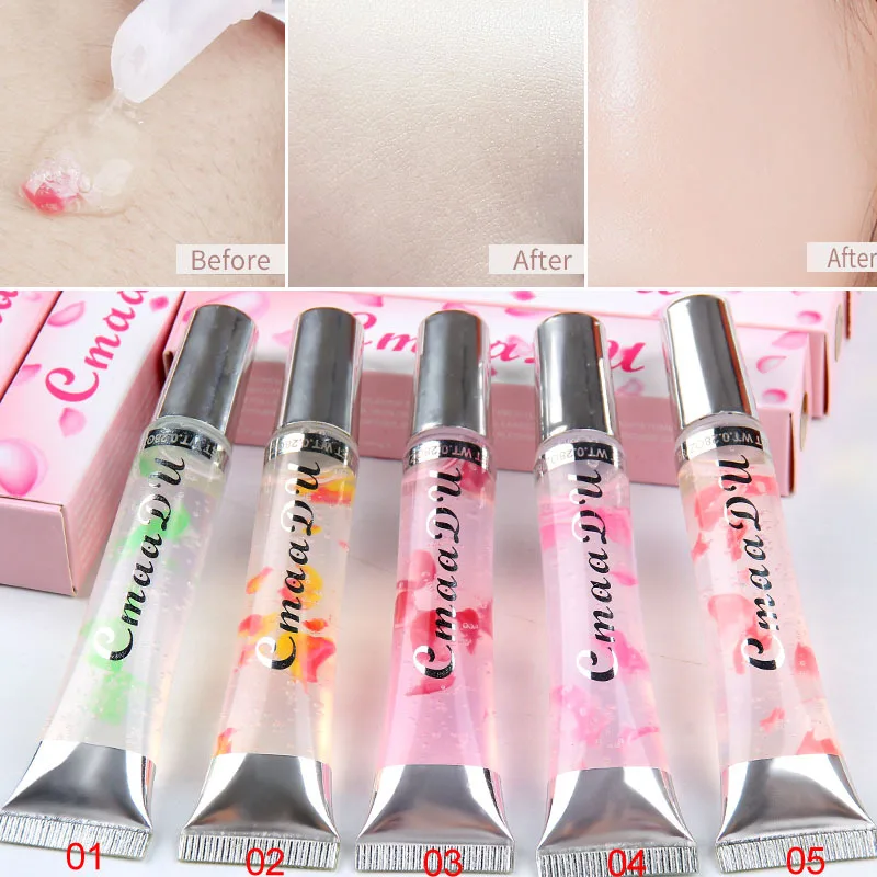 CmaaDu Natural Flower Makeup Primer Transparent Cream Shrink Pore Perfect Primer Oil Control Brighten Skin Makeup Base