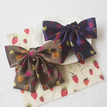 Хэллоуин Тыква вышивка элегантный дизайн Британский Японский Школьный девушки JK форменный галстук-бабочка студентов шеи галстук Косплей 2 цвета