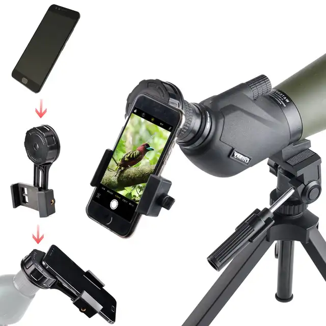 Telescope Holder for Phone,Universal Cell Phone Smartphone Quick Photography Adapter Mount Connector for Telescope Binoculars Monocular Spotting Scope Microscope
