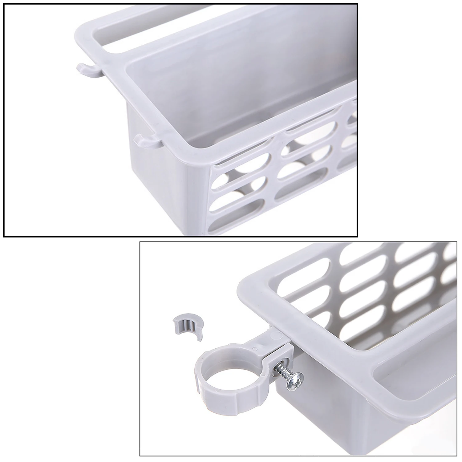 Behogar Clip-on Sink Faucet Sponge Soap Drain Storage Rack Holder for Home Apartment Kitchen Bathroom Supplies