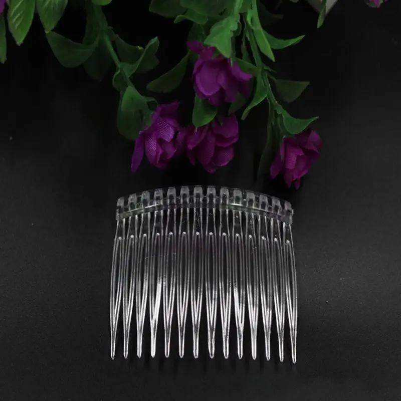 7x5 см 15 зубов Необычные DIY пластмассовая заколка для волос Расческа для женщин Свадебная вуаль держатель прозрачный инструмент красоты вуаль аксессуары