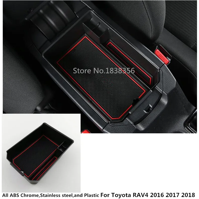 For Toyota Highlander 2014-2018 Chrome Armrest Storage Bin Box Cover Trim Bezel