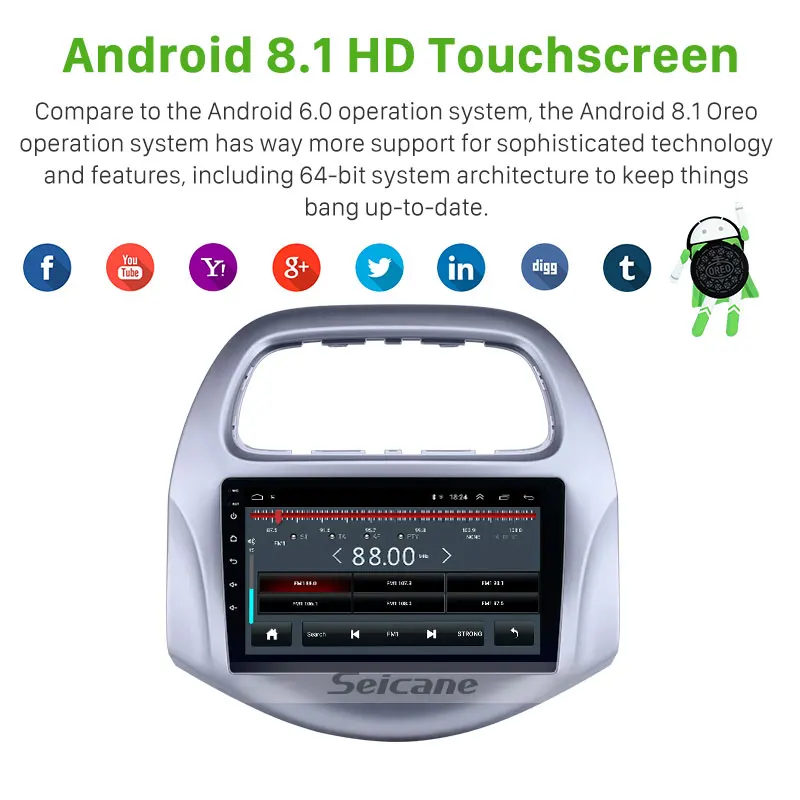 Seicane 9 дюймов Android 8 1 фотообои для chevy Chevrolet Daewoo Matiz/ Spark/ Baic/ Beat 2018 2019 авто