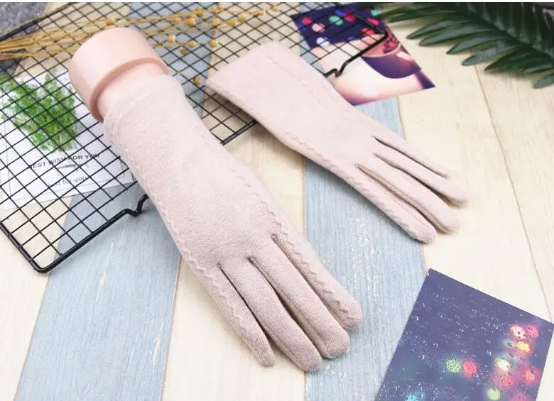 Для женщин на осень-зиму толстые теплые перчатки женские имитация кашемировые перчатки зимние водительские перчатки R222