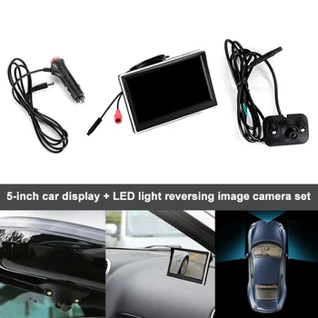 

5Inch Car HD LCD Screen Display Monitor with LED Rearview Backup Parking Camera Kit XR657