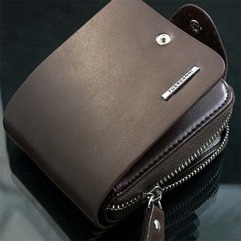 

Mens Leather ID Card Holder Billfold Zip Purse Wallet Handbag Clutch Designer Wallets High Quality Dropshiping MAY17
