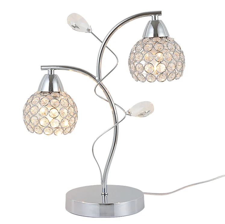 

Luxury Crystal Bedside Crystal leaf Table Light Modern Crystal Bedroom Living Room Table Lamps Study Room New fashion Desk Lamp