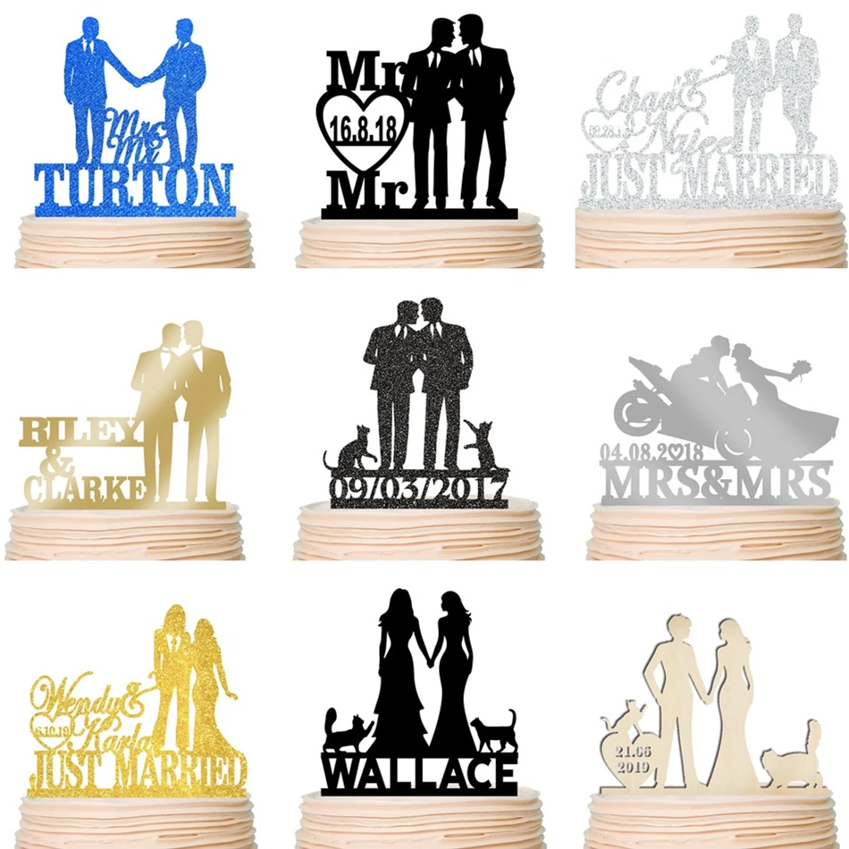 Personalized Same Sex Wedding Cake Topper Gay Lesbian Homosexual