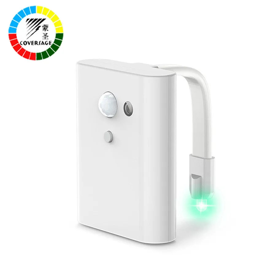 

Coversage Smart Toilet Night Light LED Motion Auto Sensor Activated Bathroom With 7 Color Changing Battery Operated Washroom Kid