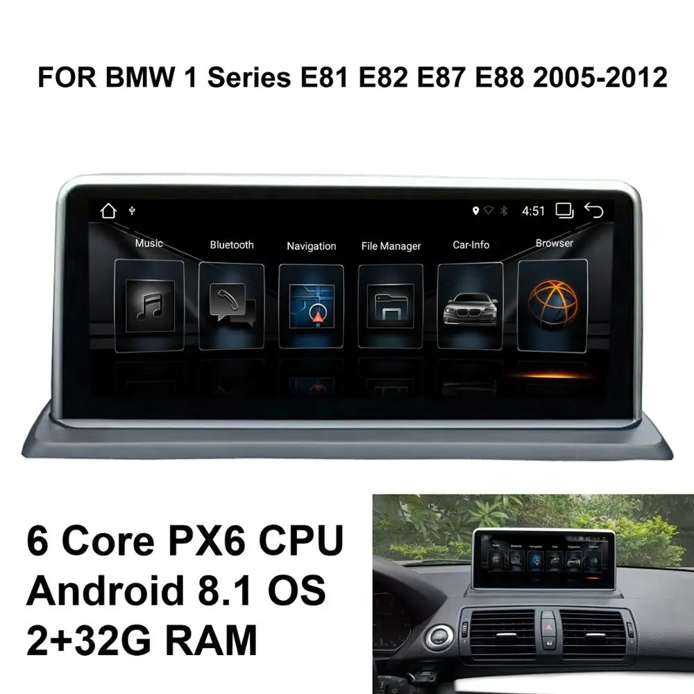 

COIKA 10.25" IPS Screen Car GPS Navi Player For BMW E81 E82 E87 E88 2005-2012 With 2+32G RAM Android 8.1 System Stereo WIFI BT