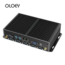 Industrial Fanless Mini PC Intel Core i7 i5 J1900 Win10 Linux Computer Nuc Micro Computador Dual Gigabit Ethernet LAN 6COM Ports