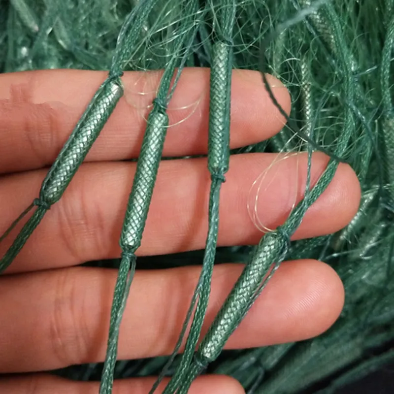 POUI COME DERAM 3layer fishing net depth 1.5m-3m gill net length 95m fishing network green monofilament nylon line rede de pesca