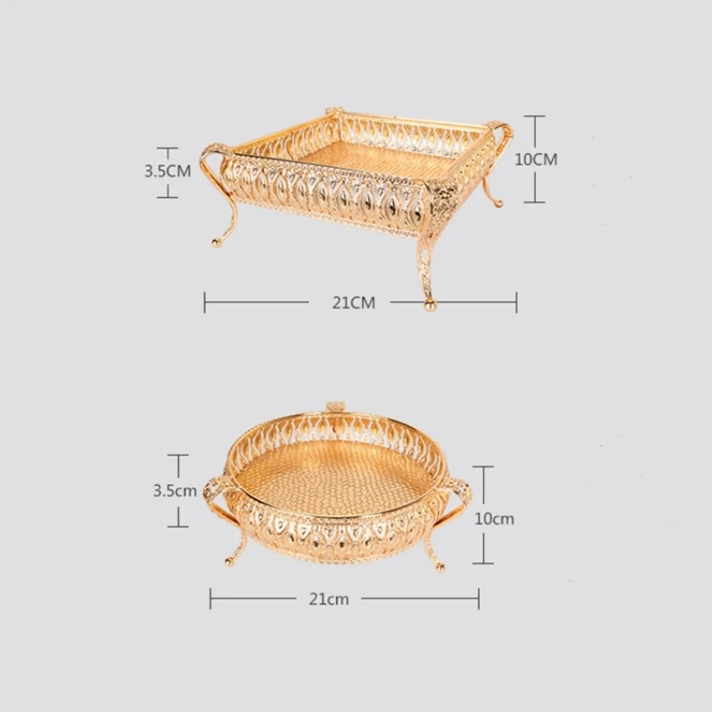 Металлический поднос роскошные золотые полые плиты гайки/фрукты/торт стенд свадебных орнаментальных украшений в середине потолка украшения домашнего стола