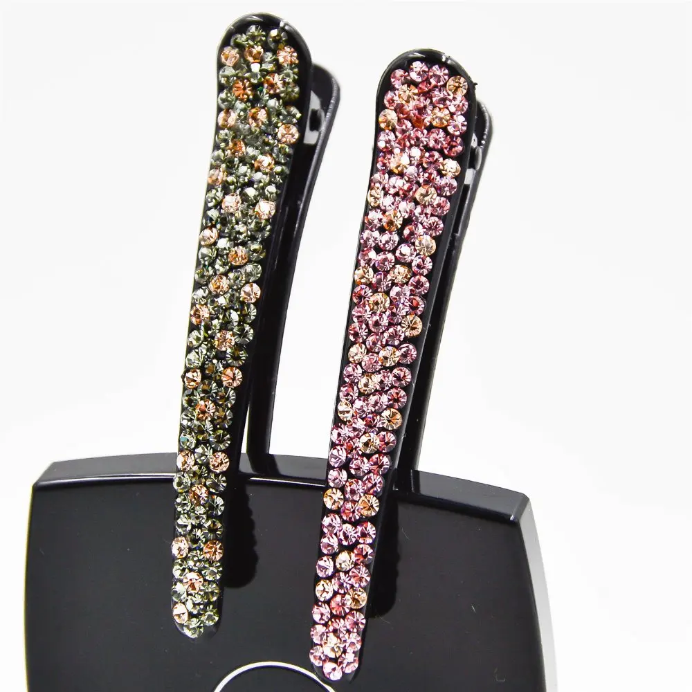 

1 Pair Rhinestone Duck Hair Clip Crystal Hairpins Alligator Hair Clips For Girls Two Clolors in Head Wear