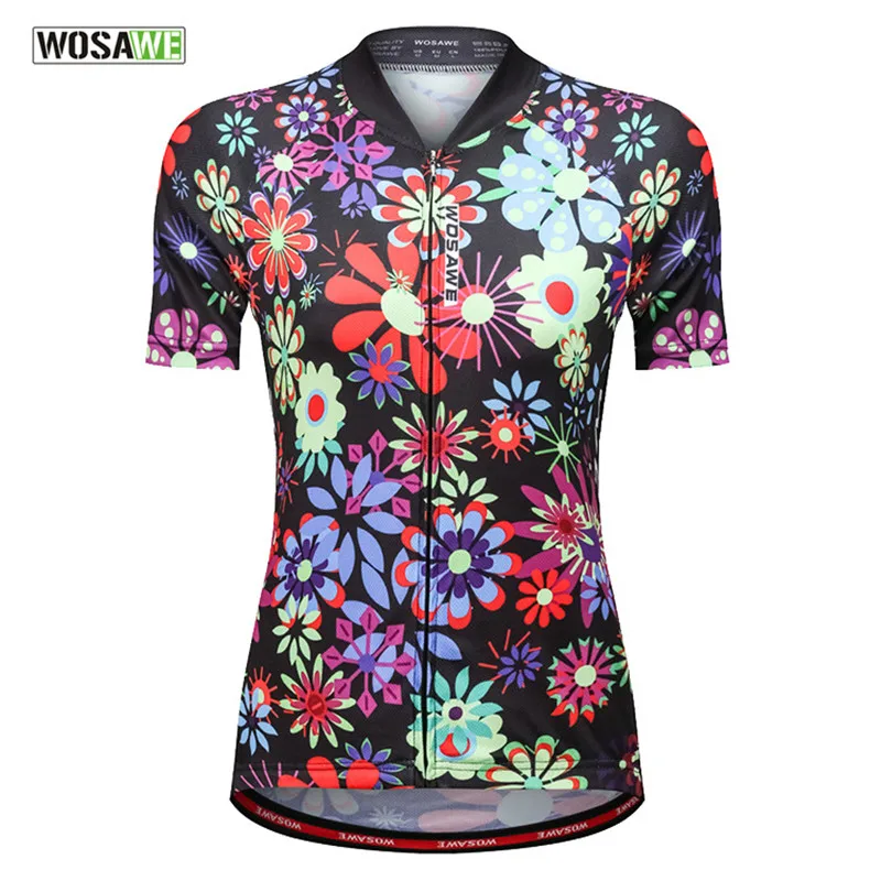2018 New Arrival Cycling Shirt Women Bicycle Clothing Girls Flowers Cycle ropa ciclismo Summer