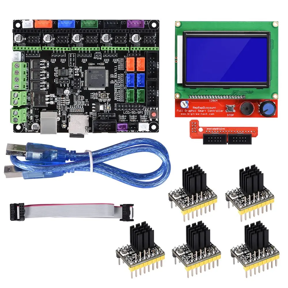 BIGTREETECH СКР V1.1 32 битный Smoothieboard Управление доска + TMC2130 12864 ЖК дисплей к MKS GEN V1.4 A4988