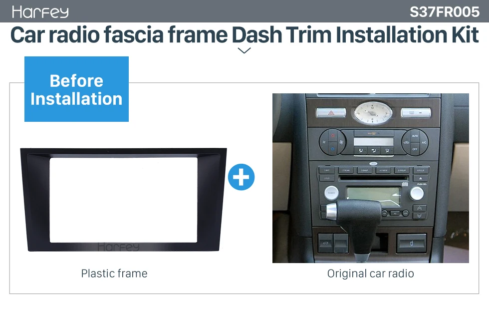 Harfey 2 Din монтажный комплект для автомобиля радио фасции Dash комплект аудио рамка панель Адаптер отделка ободок 173*98/178*100 мм для 2006 Ford Mondeo