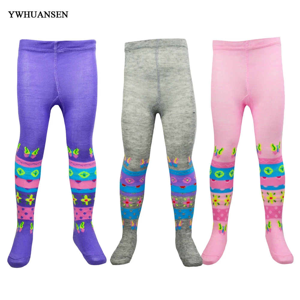 

YWHUANSEN Spring Autumn Flower Tights For Girls Beautiful Pantyhose For Girl Sale Cotton Pantimedias Thin Children's Clothes