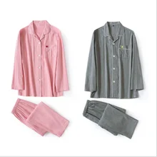 Осенняя брендовая Домашняя одежда мужские повседневные мужские Пижамные наборы с отложным воротником кардиган рубашка+ брюки мужские хлопковый пижамный комплект